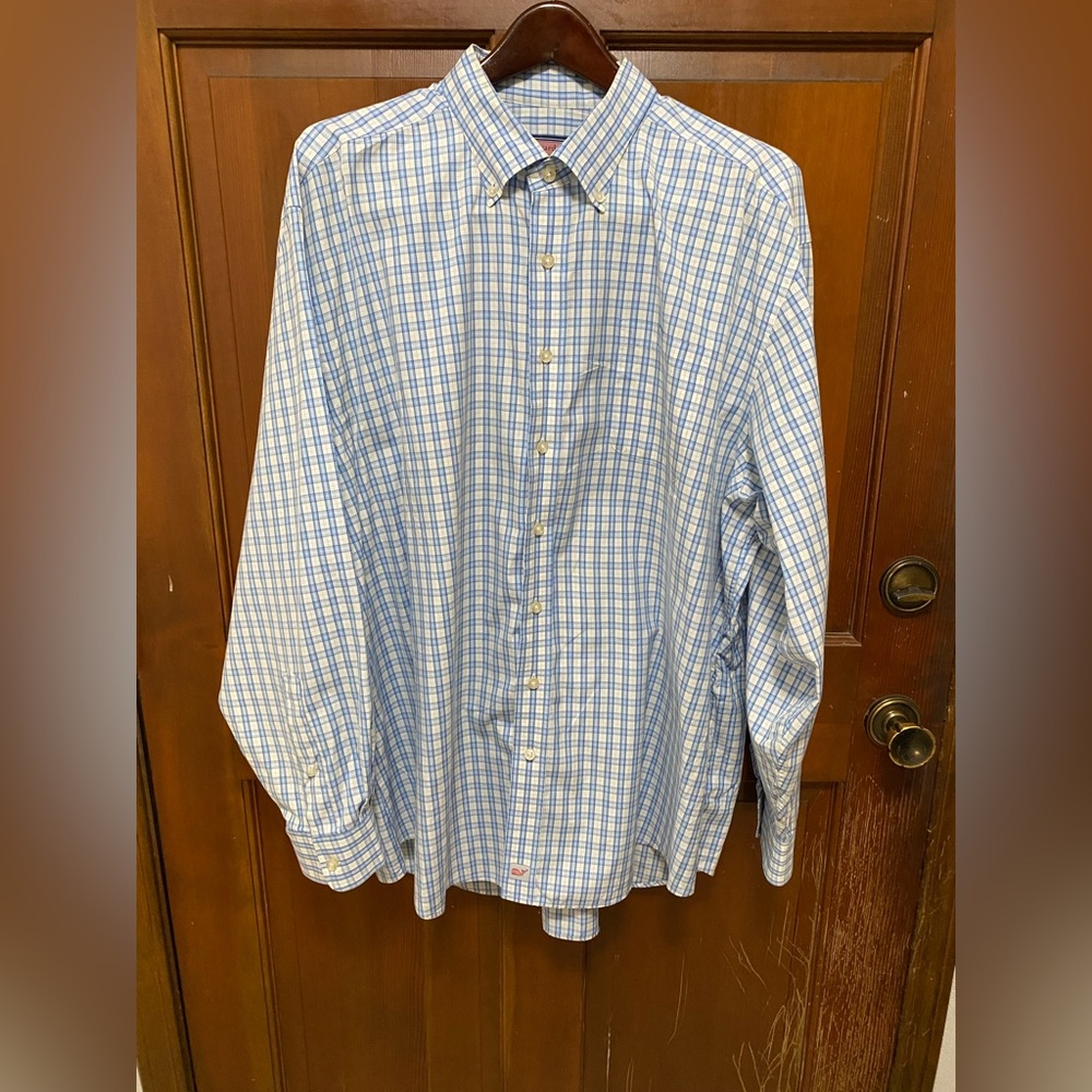 Vineyard Vines XXL Plaid Check Cotton Murray Long Sleeve Button Down Shirt